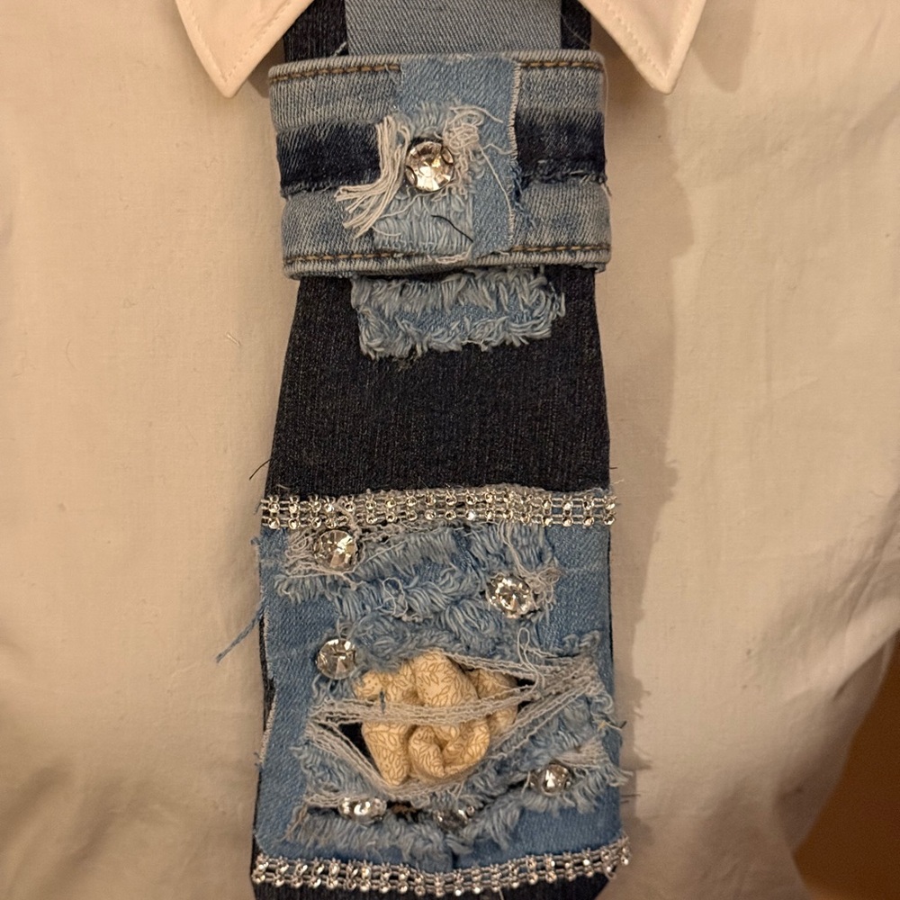 Unique Denim Patchwork Tie - image 2